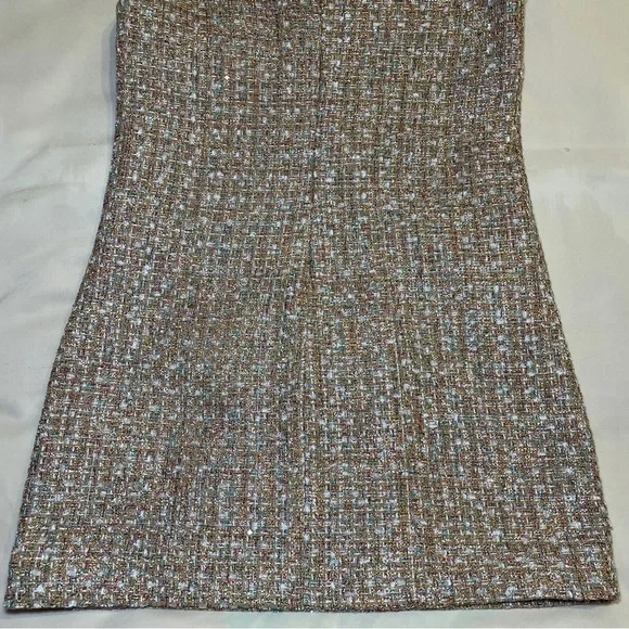 Self-Portrait- Gold Tinsel Boucle Embellished Mini Dress Size US 6 Cocktail - Picture 8 of 10